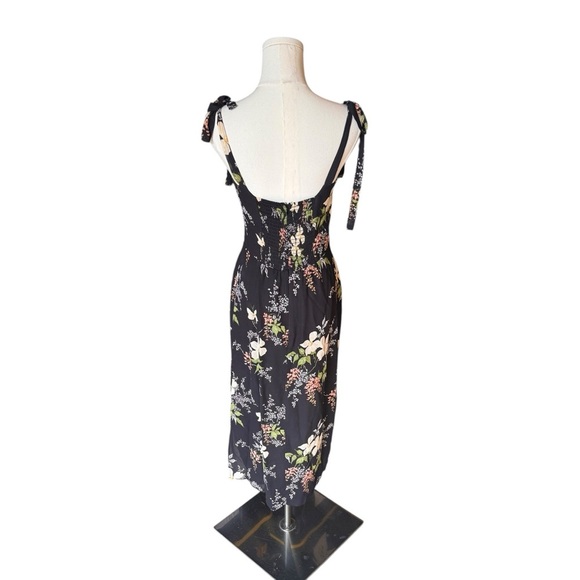 Reformation - Isabella Bessie Midi Dress Black Floral Sz 4 - Picture 6 of 10